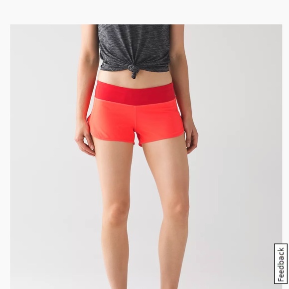 Lululemon speed low rise short, size 10, red - Picture 3 of 3